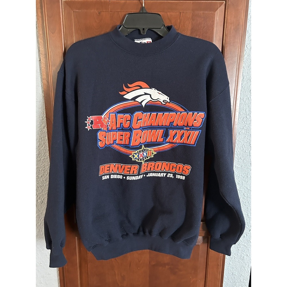 Vtg 1998 Denver Broncos Logo Athletic AFC Super Bowl XXXII Champions Crewneck M